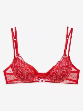FOR LOVE & LEMONS Heartbeat Lace Bra | Red | 32C, 34C | NWT